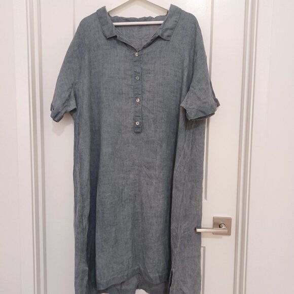Grizas Lagenlook Linen Shirt Dress - Picture 1 of 9
